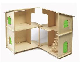 Rozsuwany drewniany domek dla lalek 